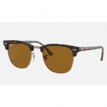 Ray Ban Clubmaster Classic RB3016 Sunglasses Classic B-15 + Shiny Havana Frame Brown Classic B-15 Lens
