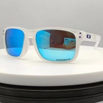 Oakley Holbrook Sunglasses White Transparent Rubber Frame Blue Sky Polarized Lense
