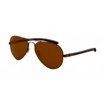 Ray Ban RB8307 Tech Sunglasses Shiny Black Frame Crystal Brown Lens