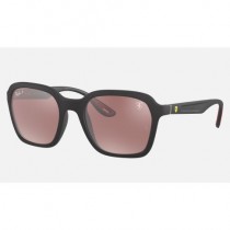 Ray Ban Scuderia Ferrari Collection RB4343 Sunglasses Silver Mirror Chromance Black