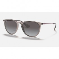 Ray Ban Erika Color Mix Low Bridge Fit RB4171 Sunglasses  + Shiny Transparent Grey Frame Grey Lens