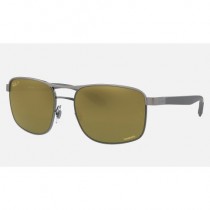 Ray Ban RB3660 Chromance Sunglasses Green Mirror Chromance Gunmetal