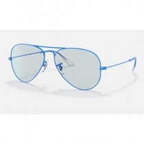 Ray Ban Aviator Solid Evolve RB3025 Sunglasses Light Blue Photochromic Evolve Light Blue