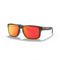 Oakley Holbrook Low Bridge Fit Sunglasses Grey Smoke Frame Prizm Ruby Lens