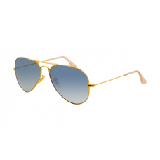Ray Ban RB3025 Aviator Sunglasses Gold Frame Crystal Gradient Blue Lens