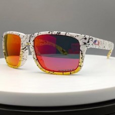 Oakley Holbrook Sunglasses Milky Crack Frame Orange Polarized Lense