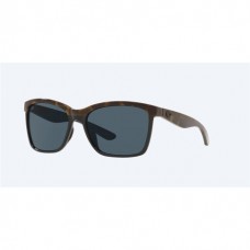 Costa Anna Sunglasses Shiny Olive Tort On Black Frame Gray Polarized Polycarbonate Lense