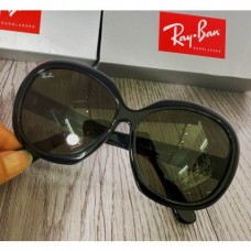 Ray Ban Jackie Ohh Ii Butterfly Sunglasses RB4098 Polished Black Frame Green Lenses
