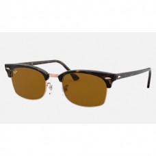 Ray Ban Clubmaster Square RB3916 Sunglasses Classic B-15 + Shiny Havana Frame Brown Classic B-15 Lens